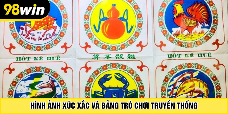 Hình ảnh xúc xắc và bảng trò chơi truyền thống