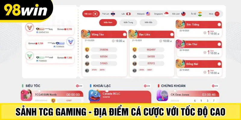 Sảnh TCG Gaming - Địa điểm cá cược với tốc độ cao